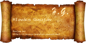Hlavács Gusztáv névjegykártya